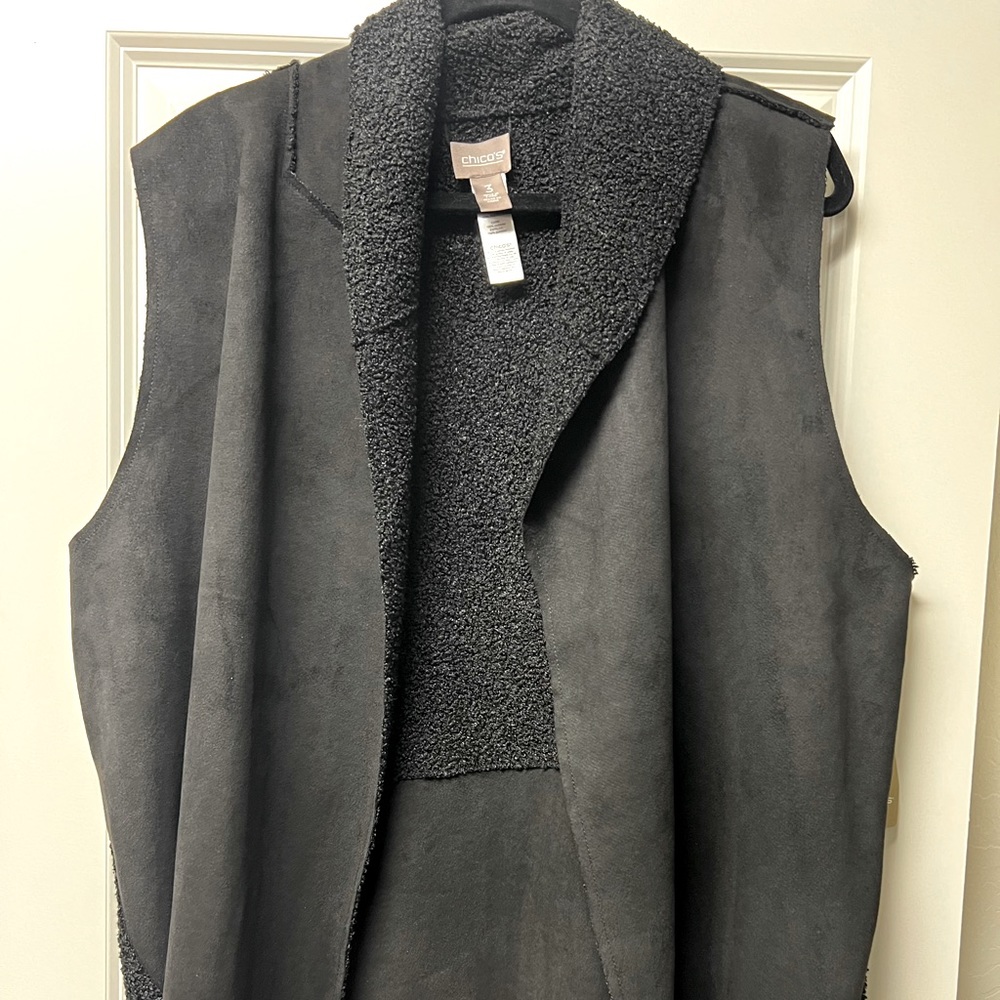 NWT CHICO SUEDE DRAPE VEST REVERSIBLE
